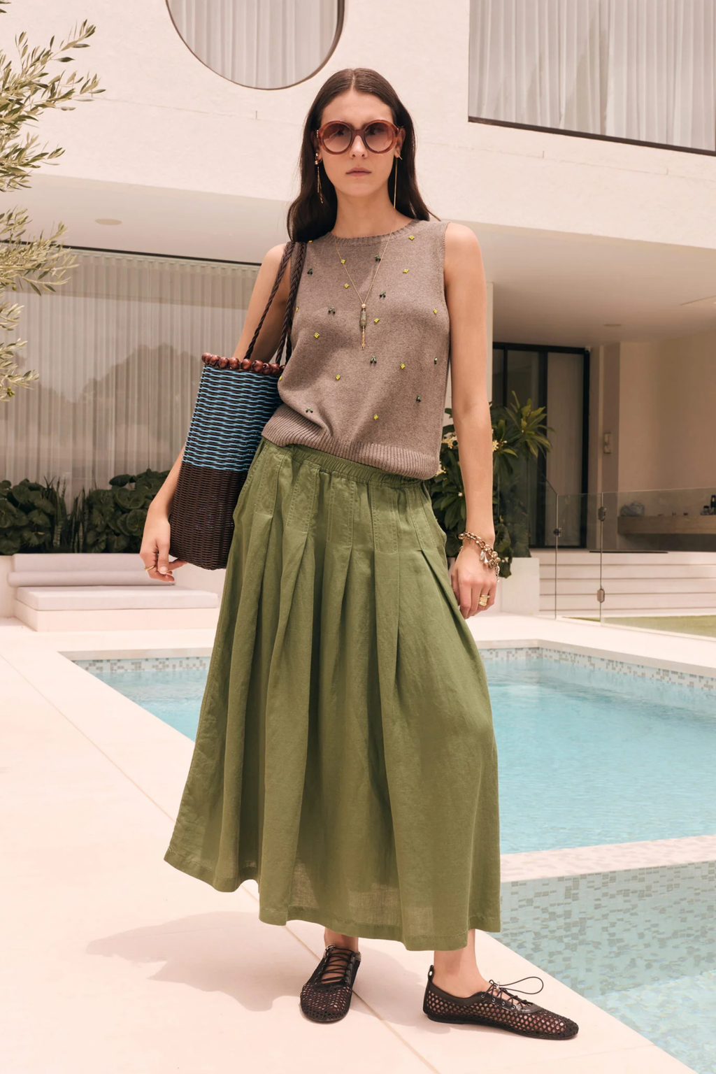 Frankie Pleat Skirt