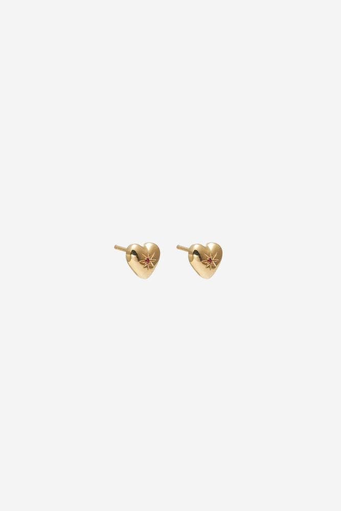Petite Puffed Heart Studs