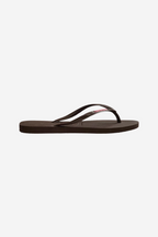 Slim Logo Pop-Up Jandals - Brown/Pink