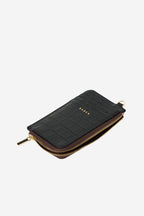 Winona Card Wallet - Black Croc