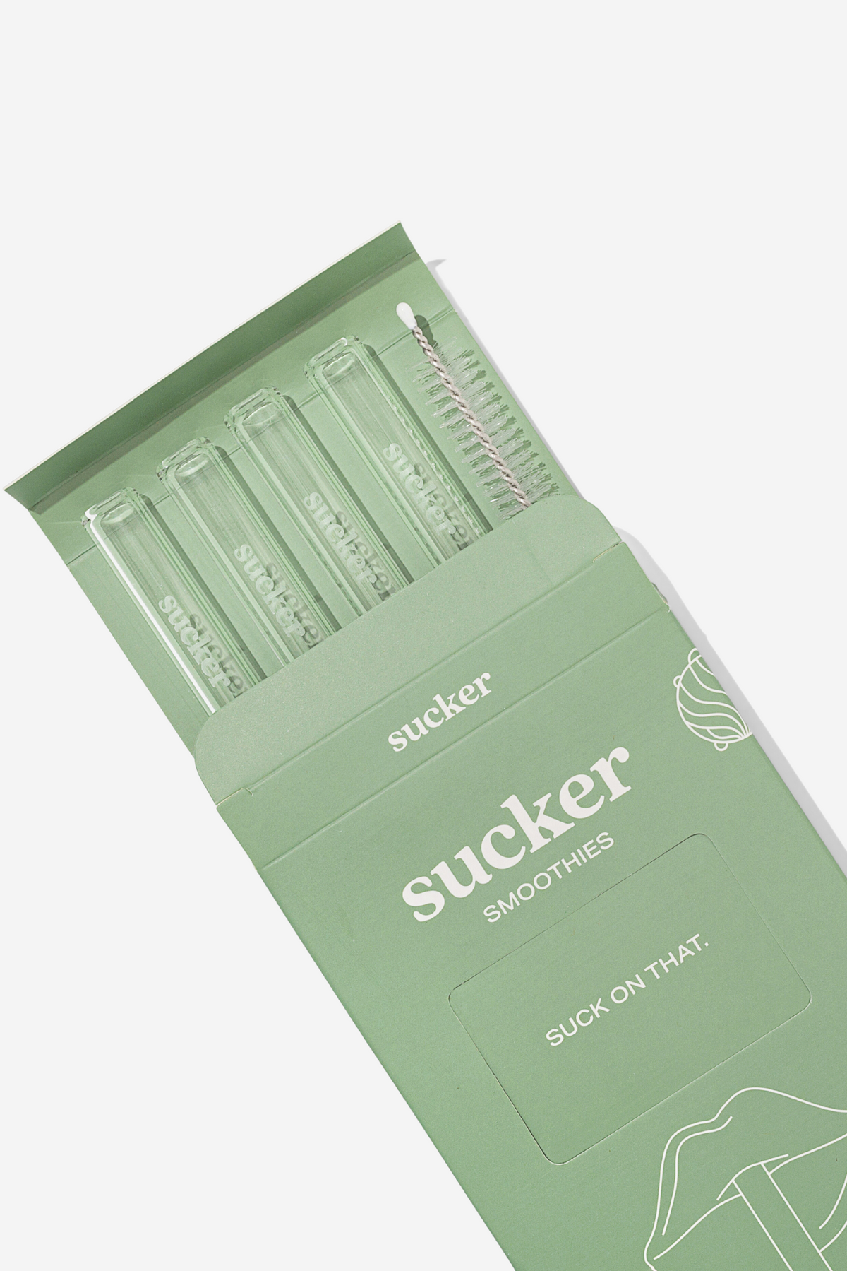 Reusable Glass Smoothie Straws - Clear
