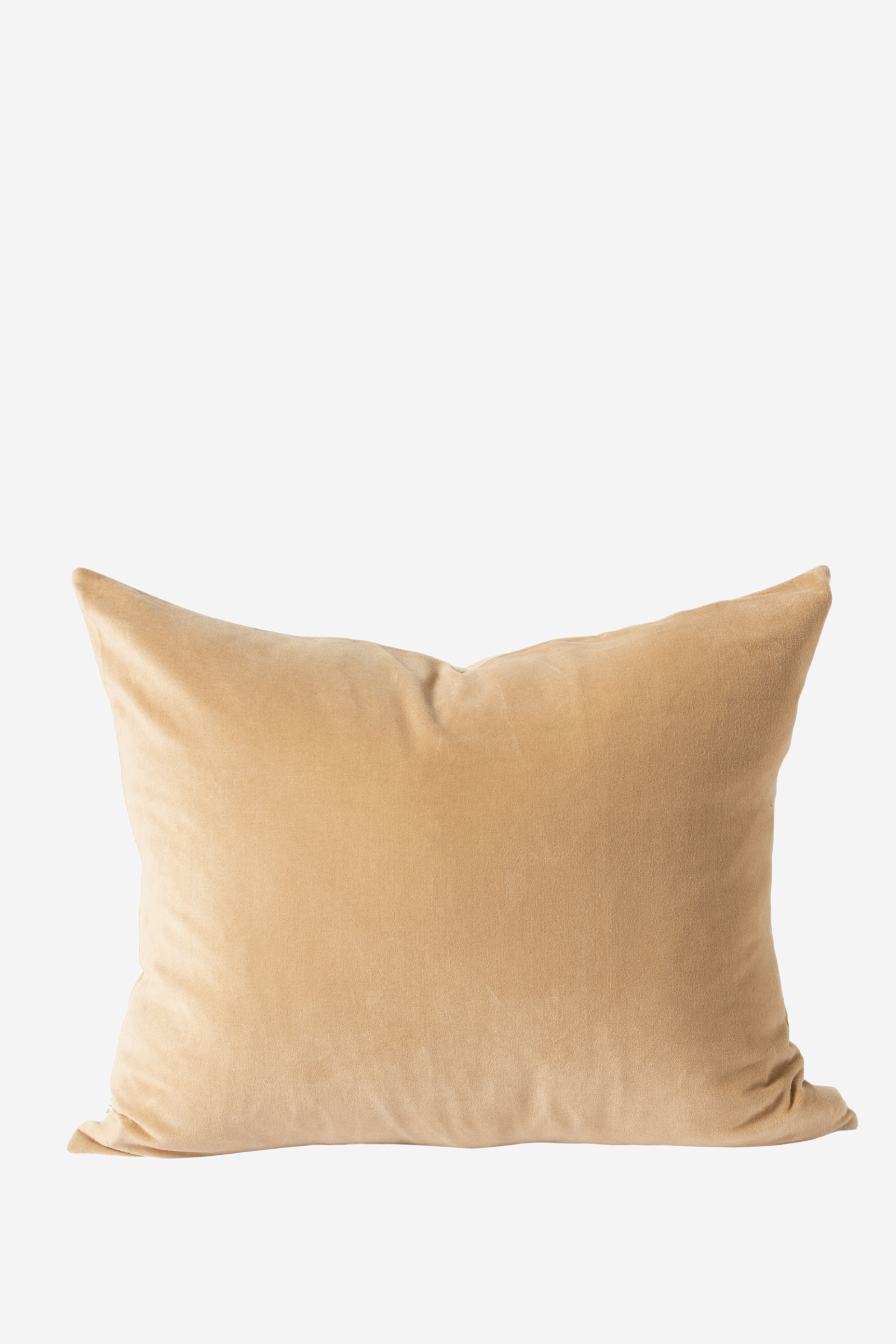 Cotton Velvet Cushion - Biscuit