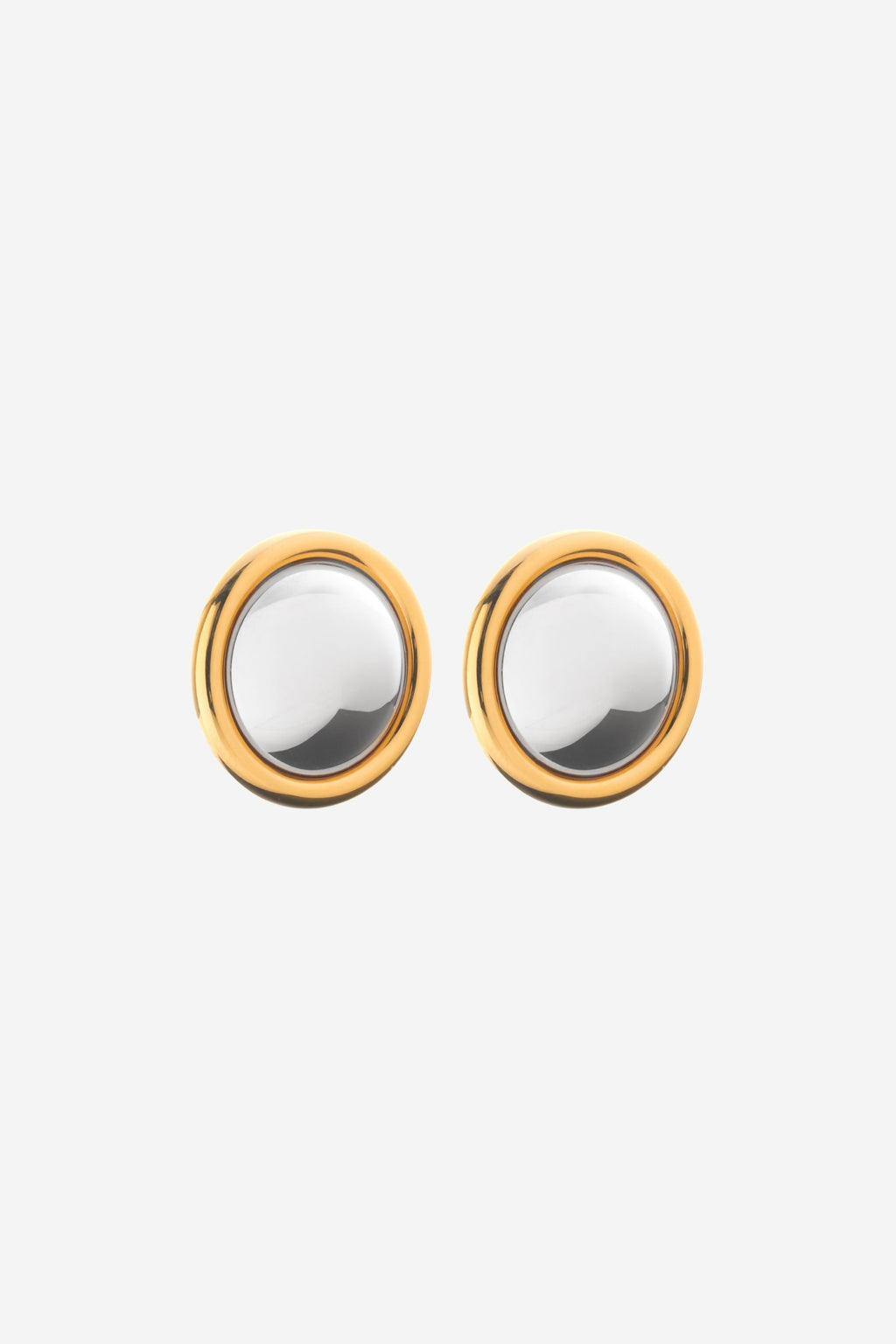 Globe Two Tone Earrings - Silver/Gold