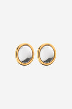 Globe Two Tone Earrings - Silver/Gold