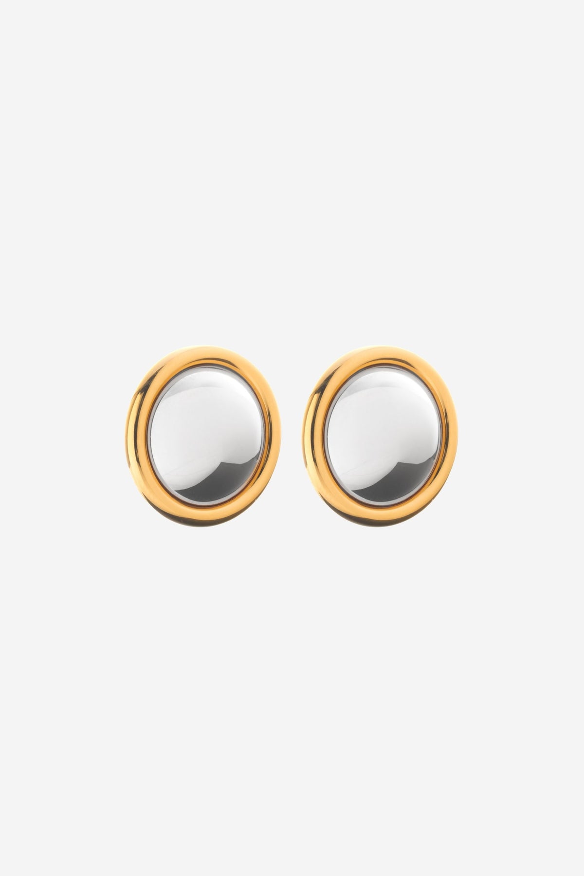 Globe Two Tone Earrings - Silver/Gold