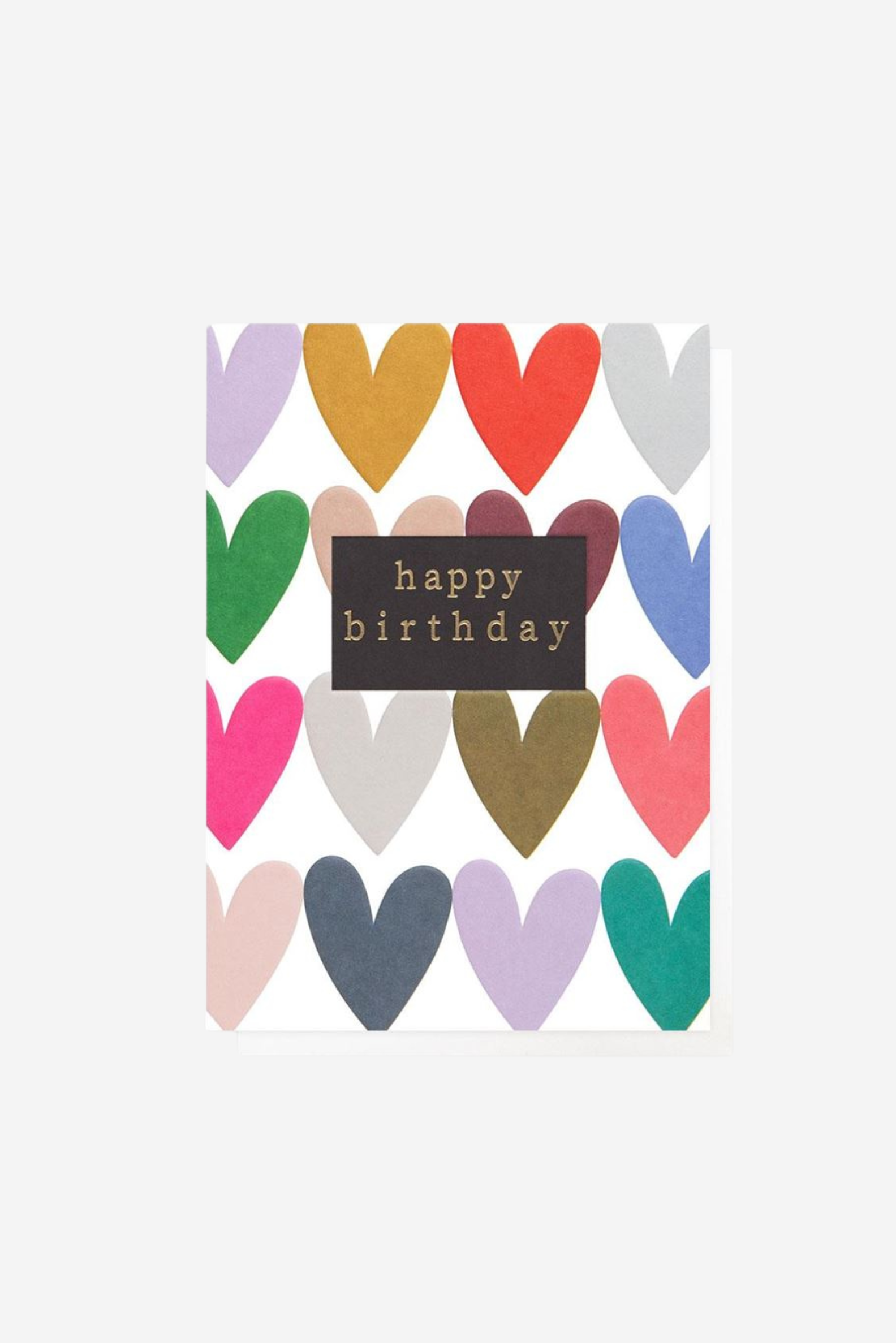 Happy Birthday Coloured Hearts - Gift Card
