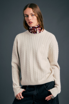 Classic Cable Knit Sweater - Stone