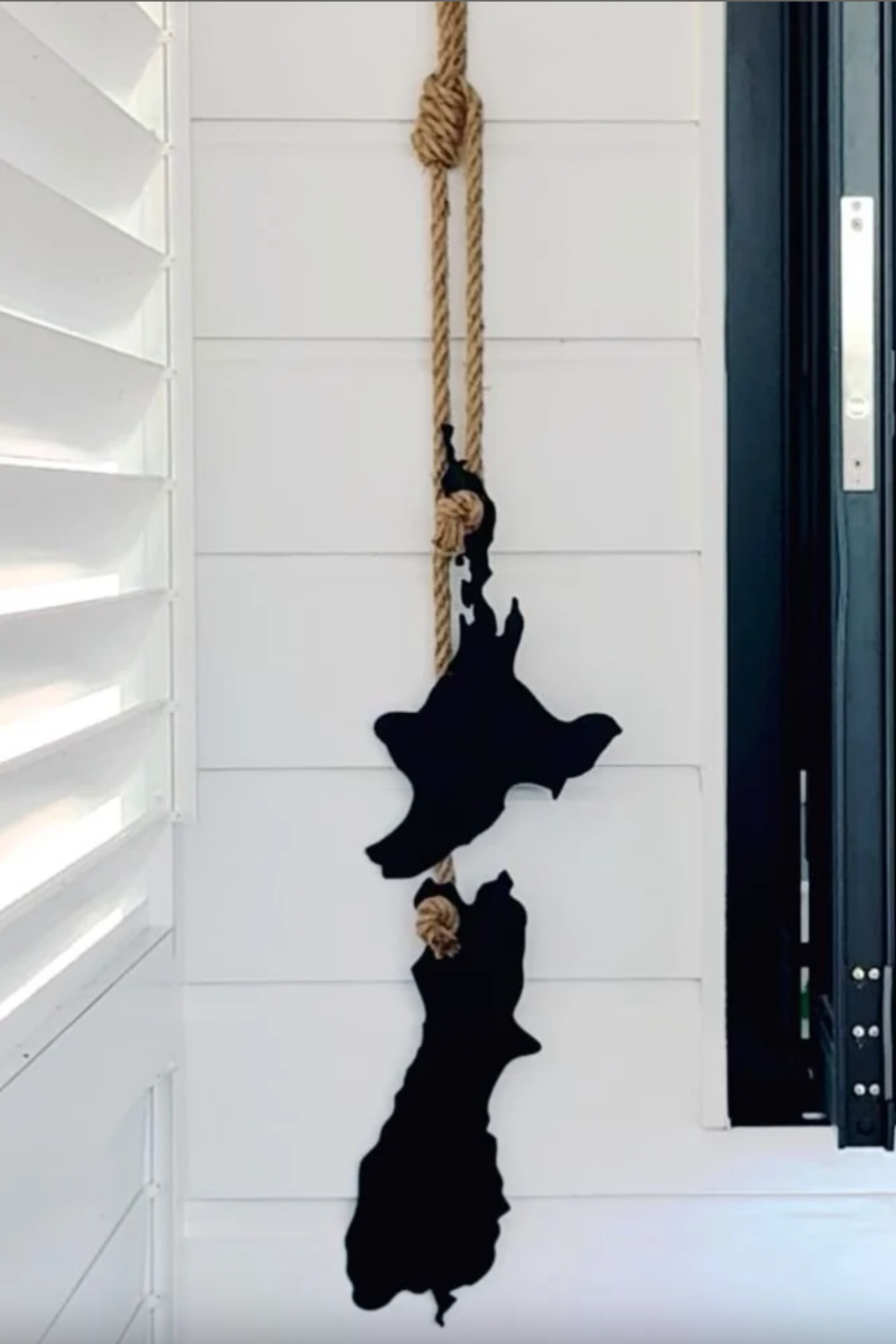 NZ Map Wall Hanging - Black