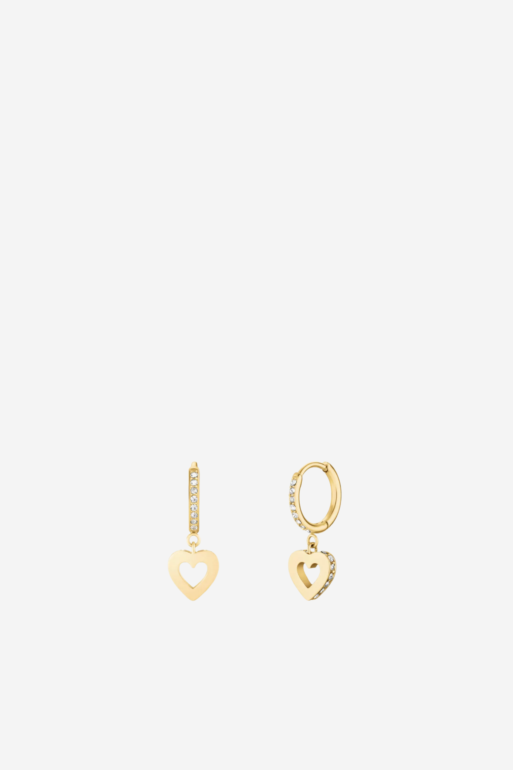 Hollow Heart Hoops  - Gold