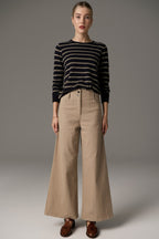 Lauren Wide Leg Jean - Sand