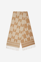 Monogram Jacquard Scarf - Cream/Tan