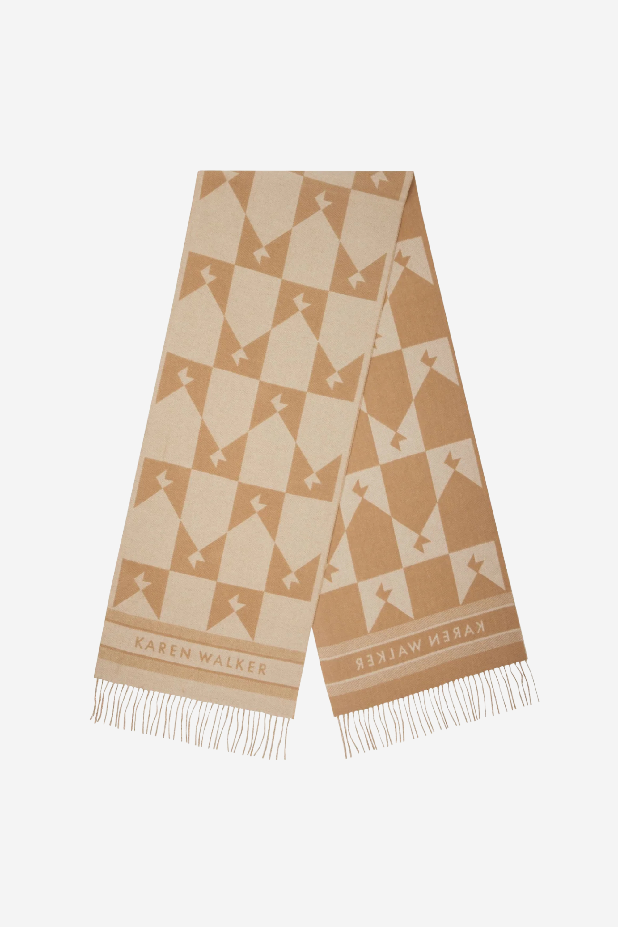 Monogram Jacquard Scarf - Cream/Tan