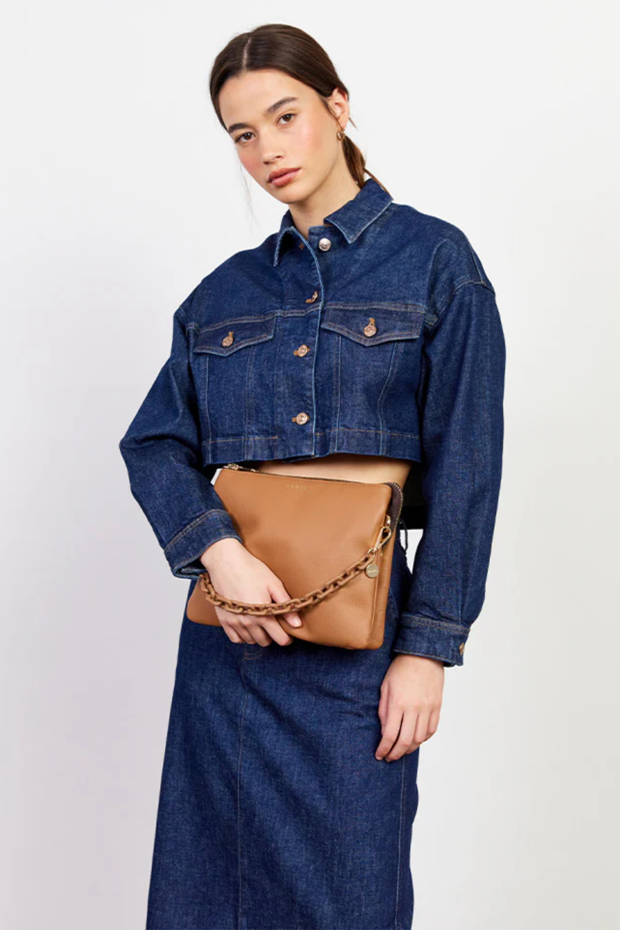 Matilda Crossbody Toffee & Tonal Chain