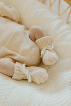 Baby Knit Booties - Sand