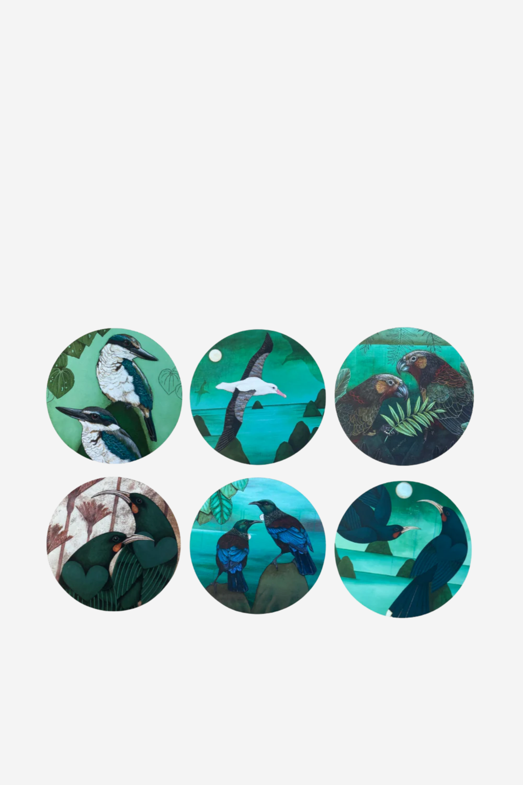 Birds of New Zealand Coasters - Set of 6