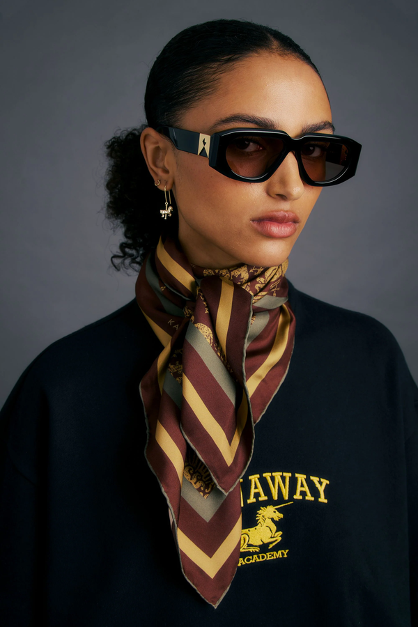 Unicorn Classic Silk Scarf - Chocolate Multi