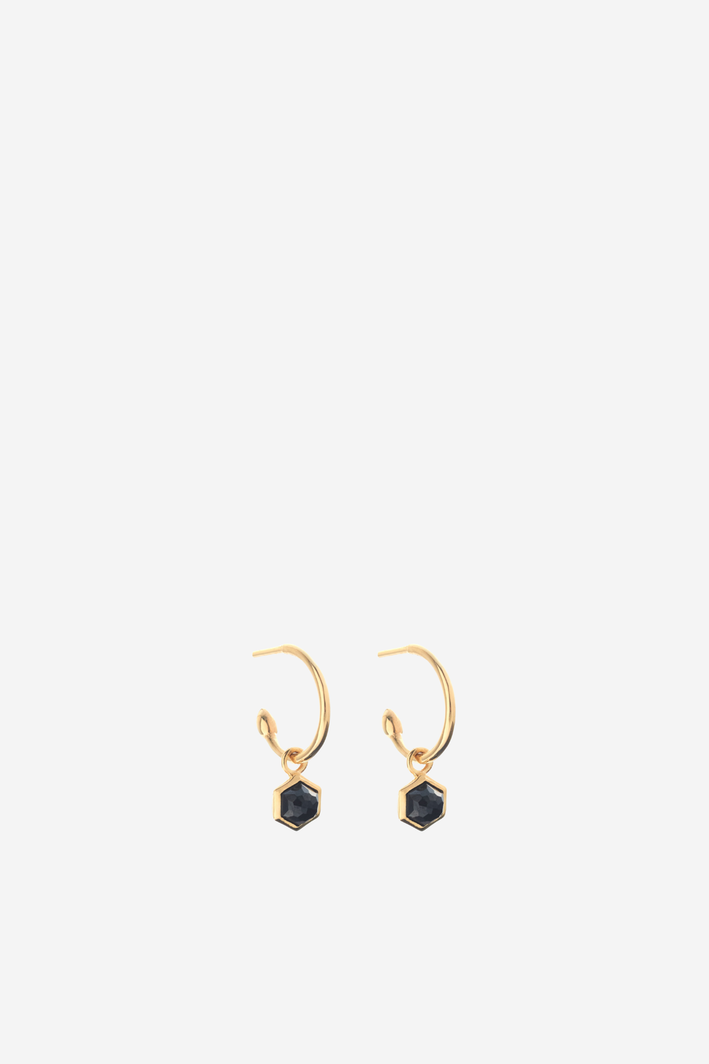 Mini Harmony Hoops - Black Spinel/Gold
