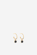 Mini Harmony Hoops - Black Spinel/Gold