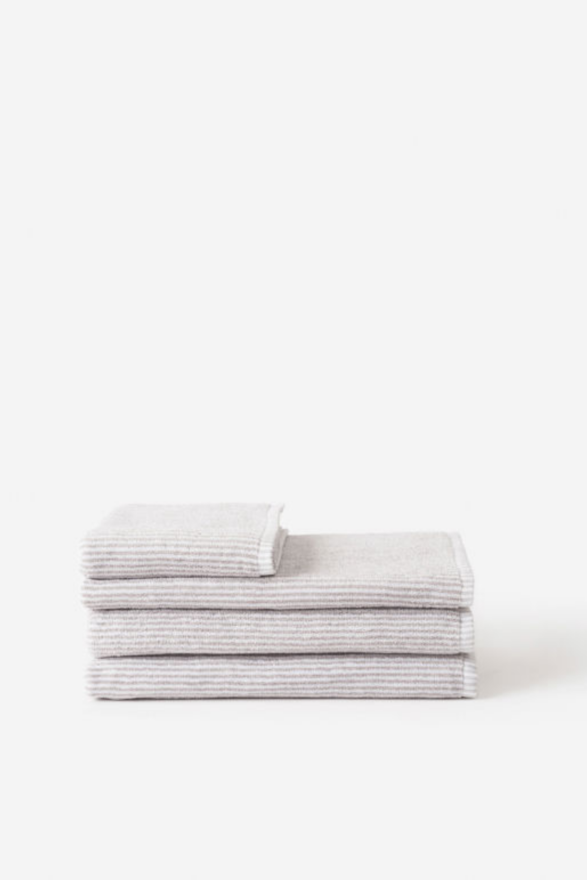 Stripe Cotton Towel Range - Grey/ White
