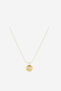 Bold Solitary Coin Necklace - Gold
