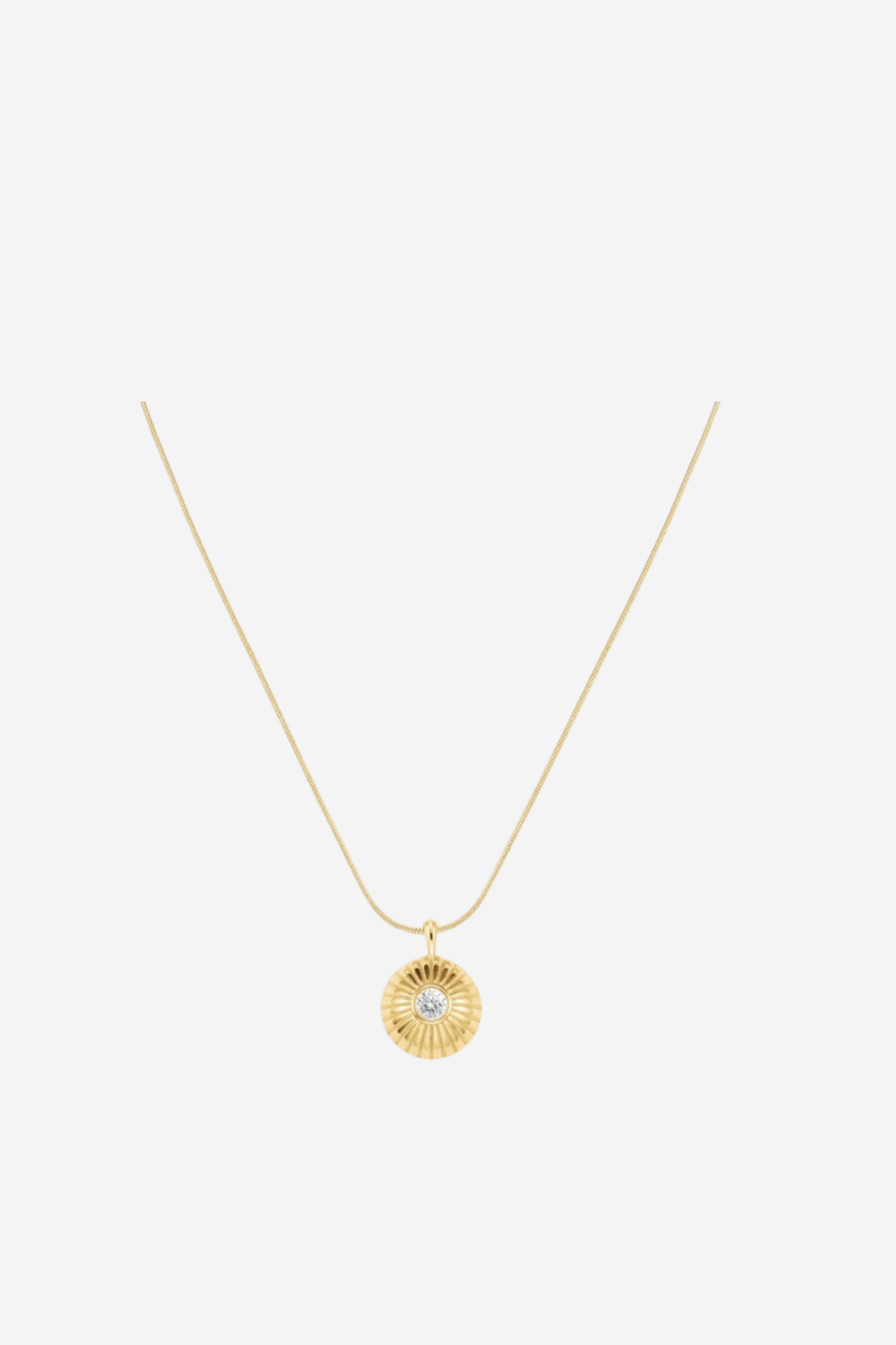 Bold Solitary Coin Necklace - Gold