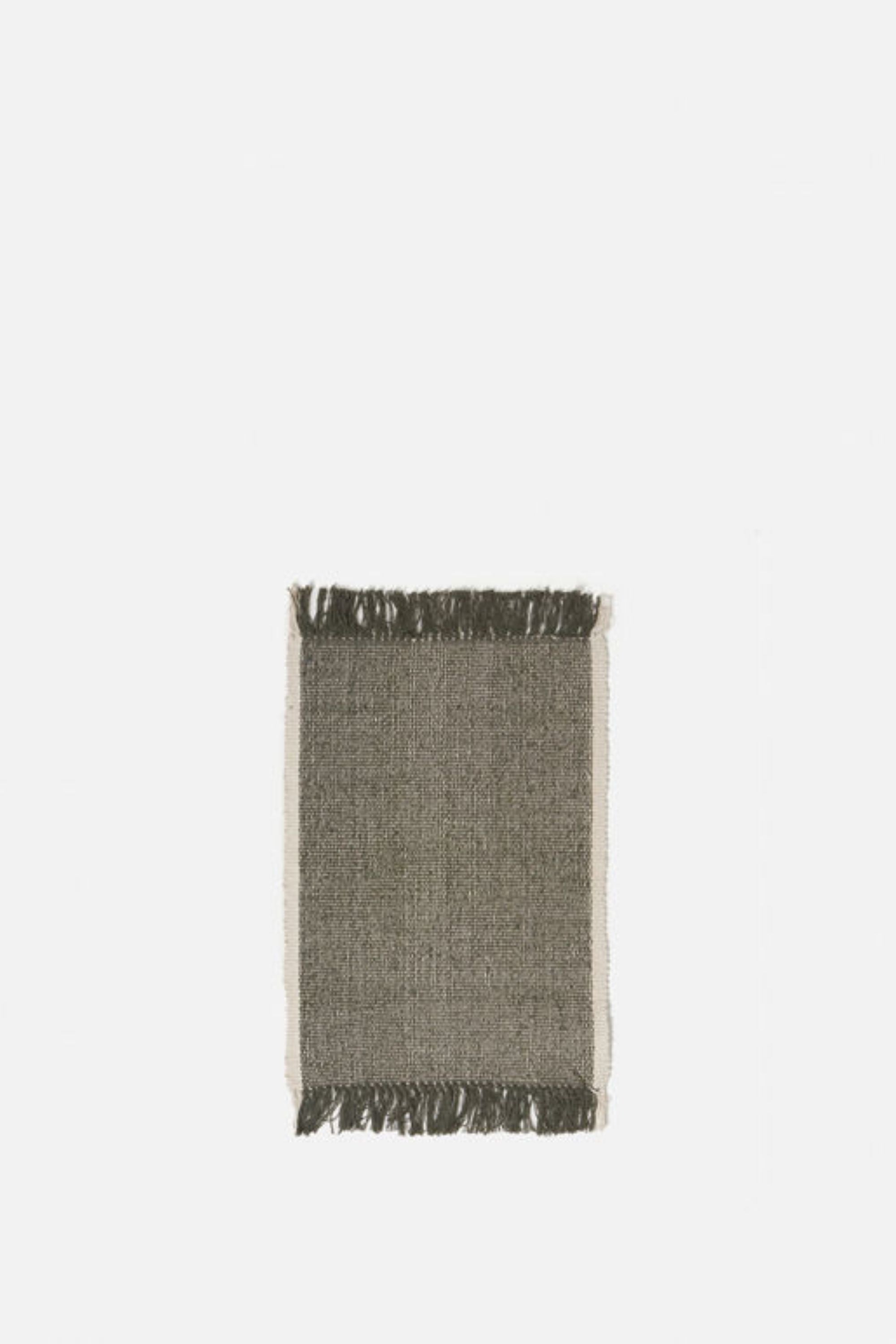 Cotton Mat - Olive/White