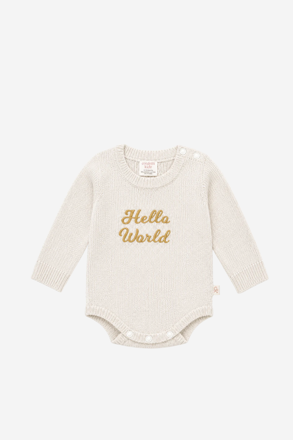 Hello World Knit Romper - Milk