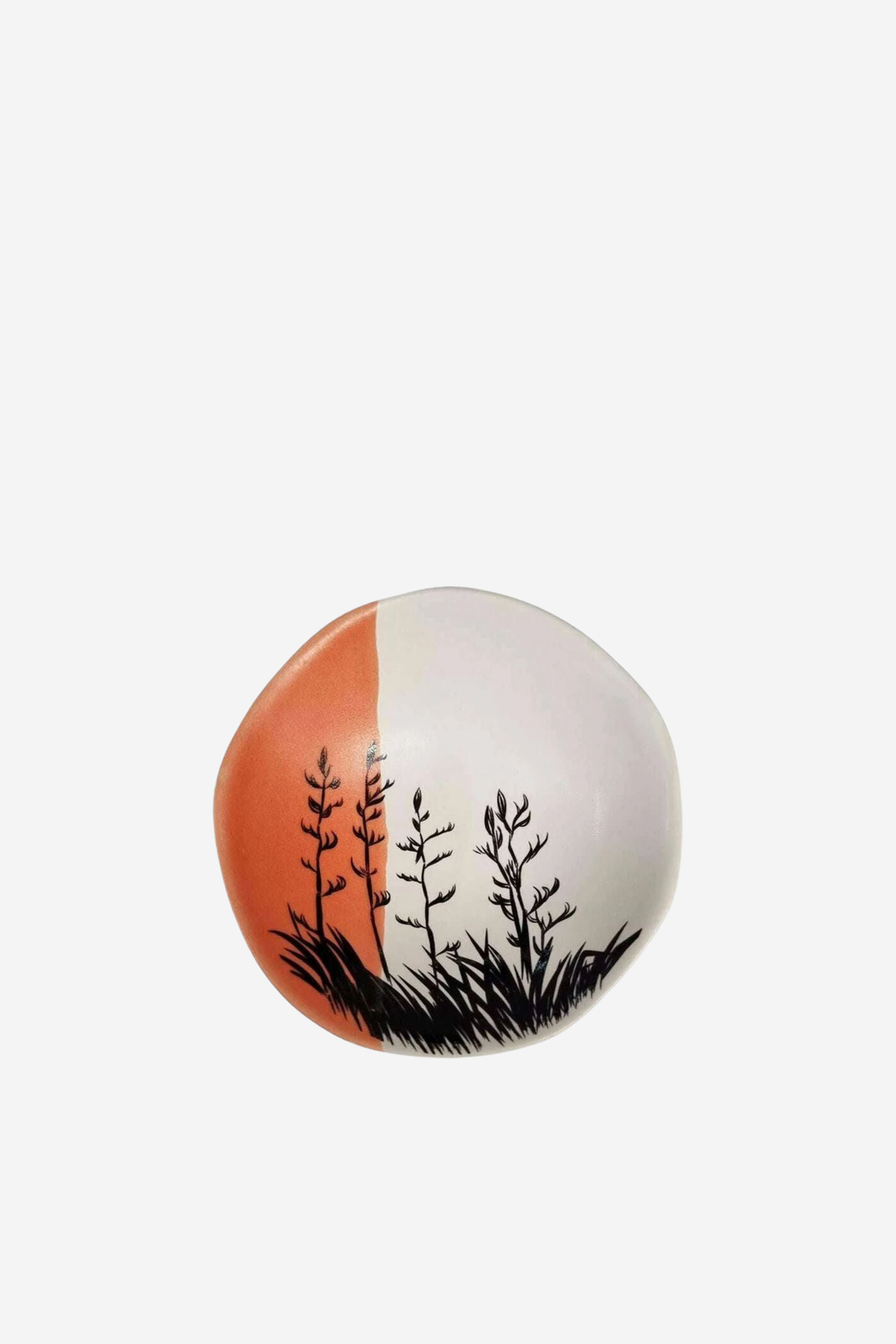 Flax Bush Porcelain Bowl - Orange Dipped