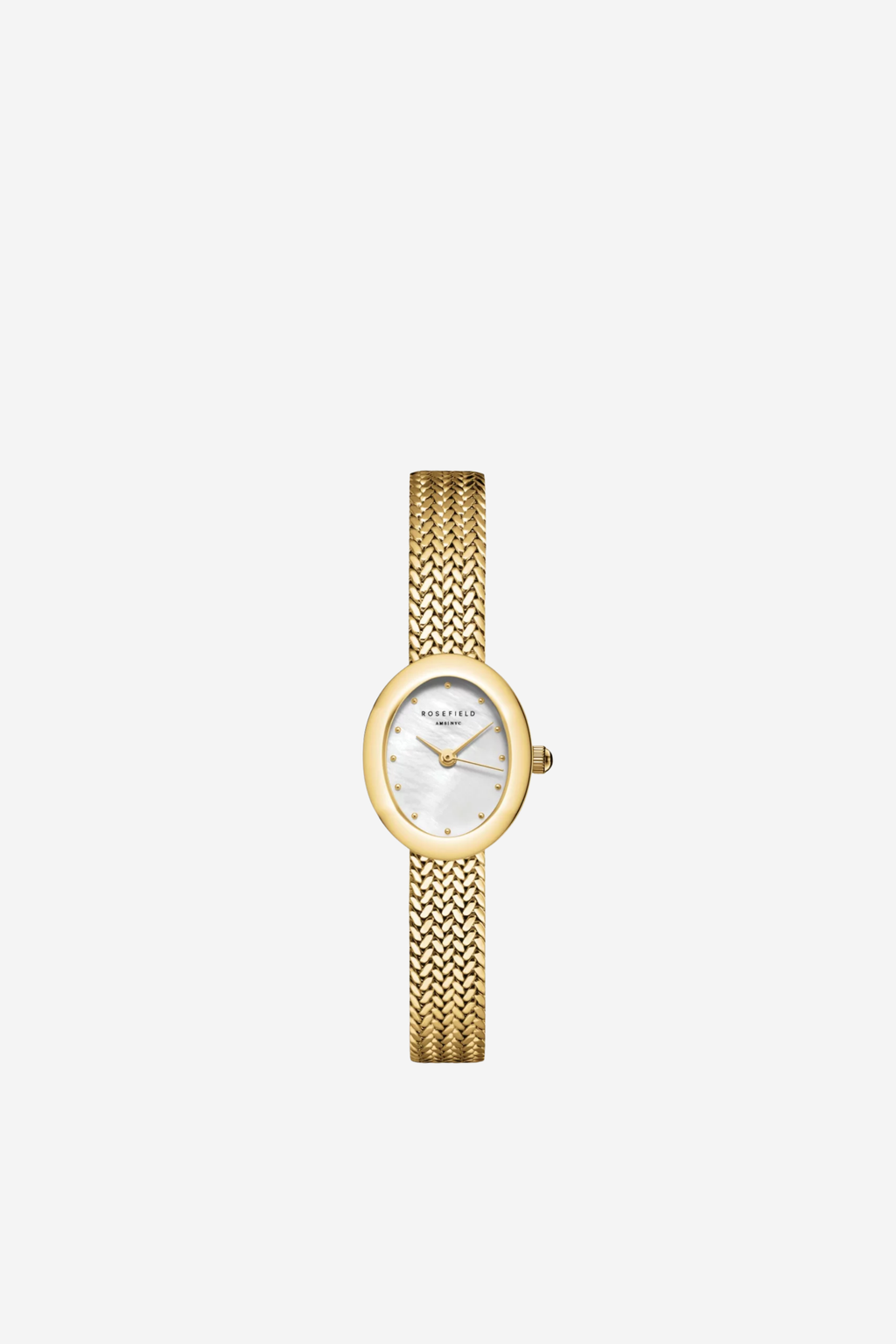 Mini Oval Watch Mesh Strap - Gold