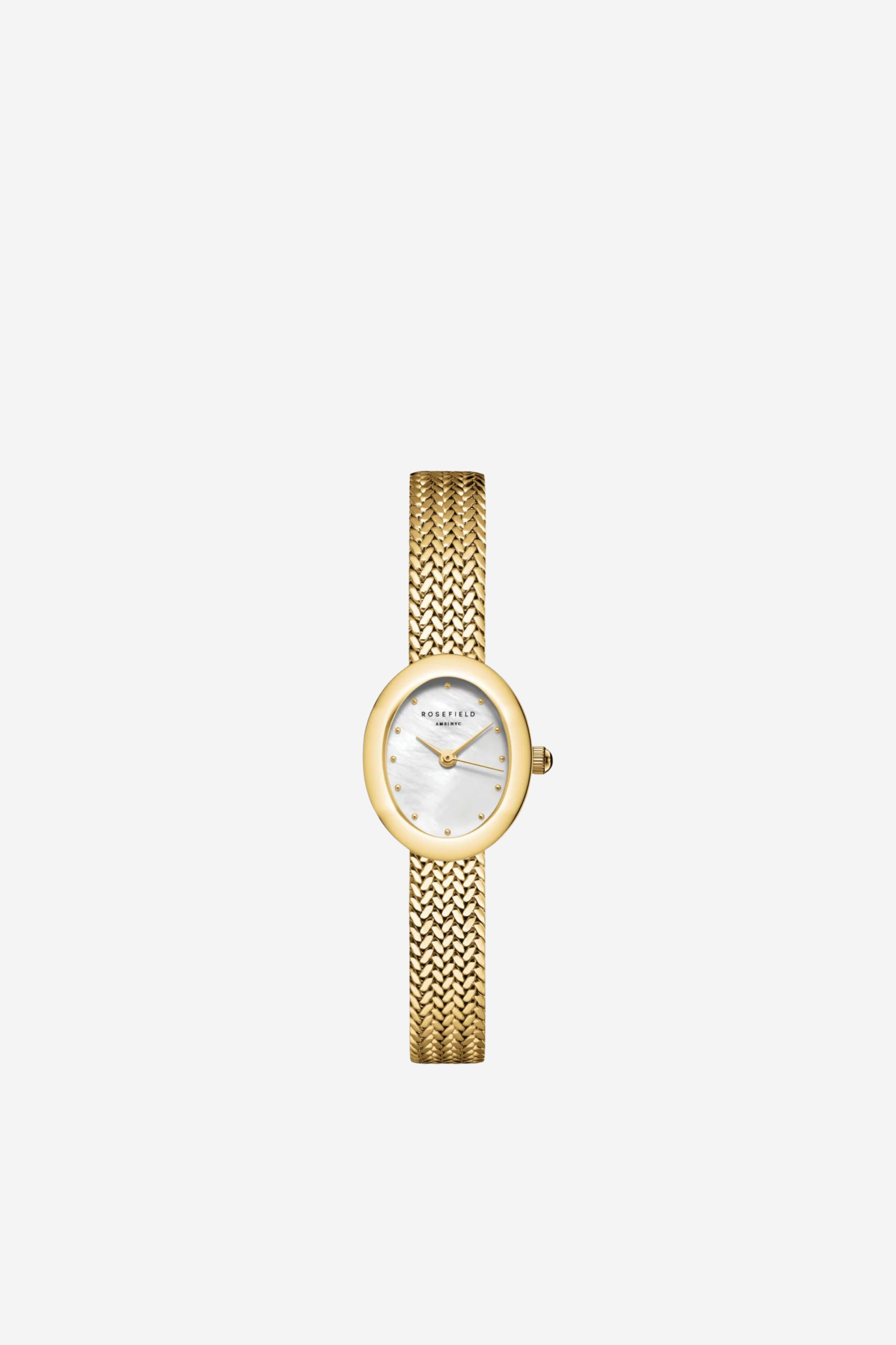 Mini Oval Watch Mesh Strap - Gold