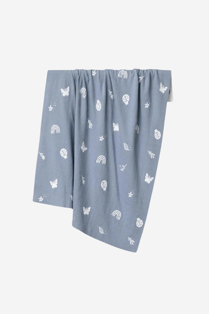 Enchanted Garden Organic Blanket - Sky