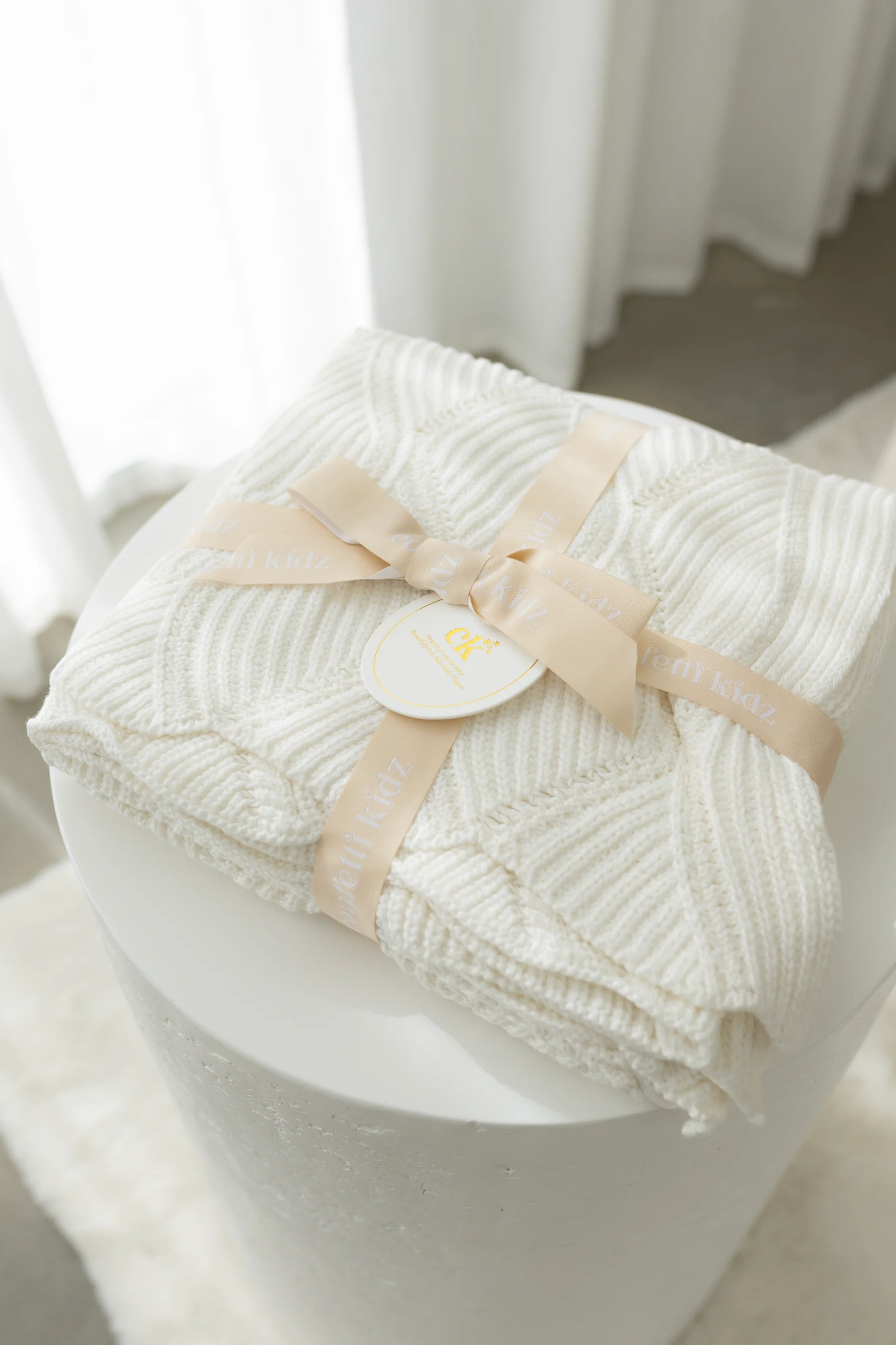 Keepsake Knit Blanket - Milk