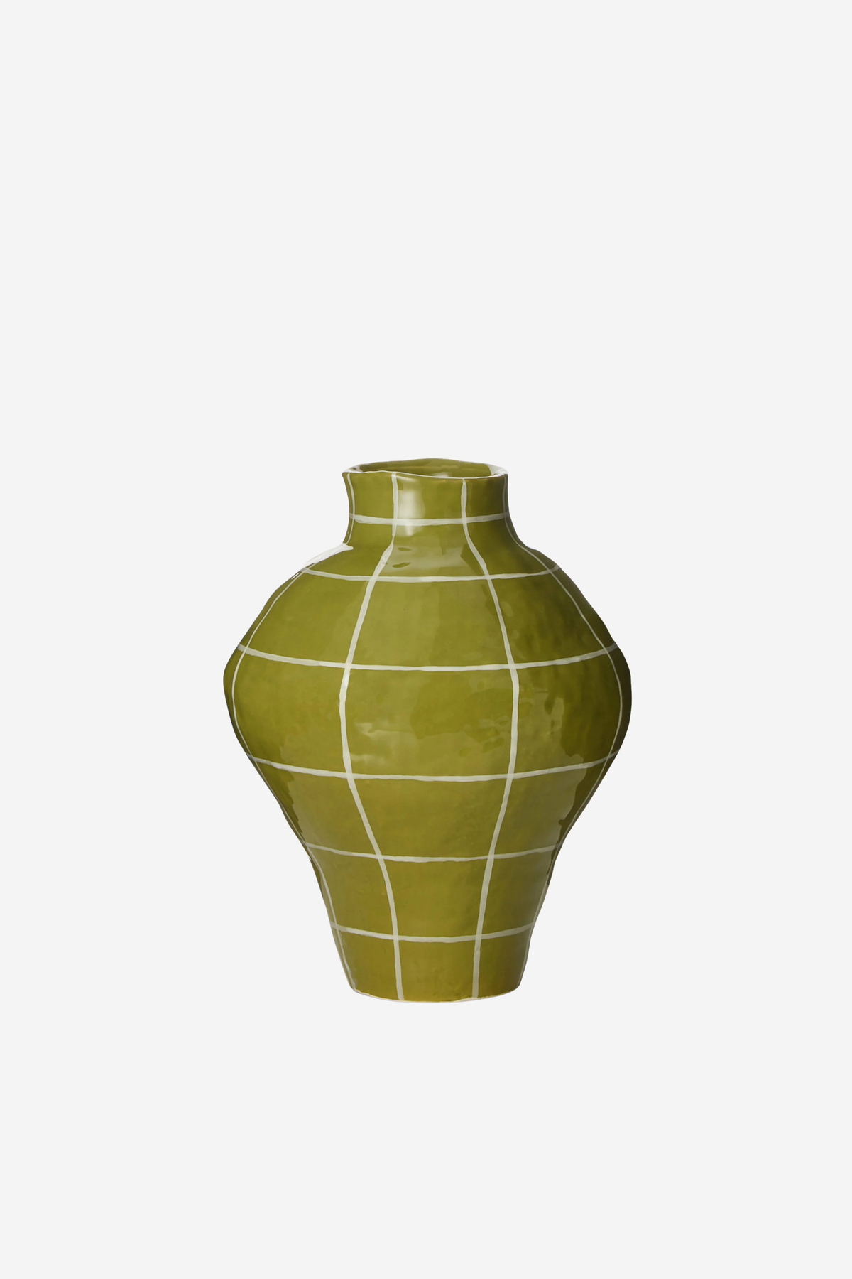 Eden Check Vase - Green