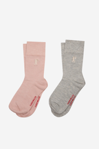 Runaway Embroidered Socks - Blush/Light Grey