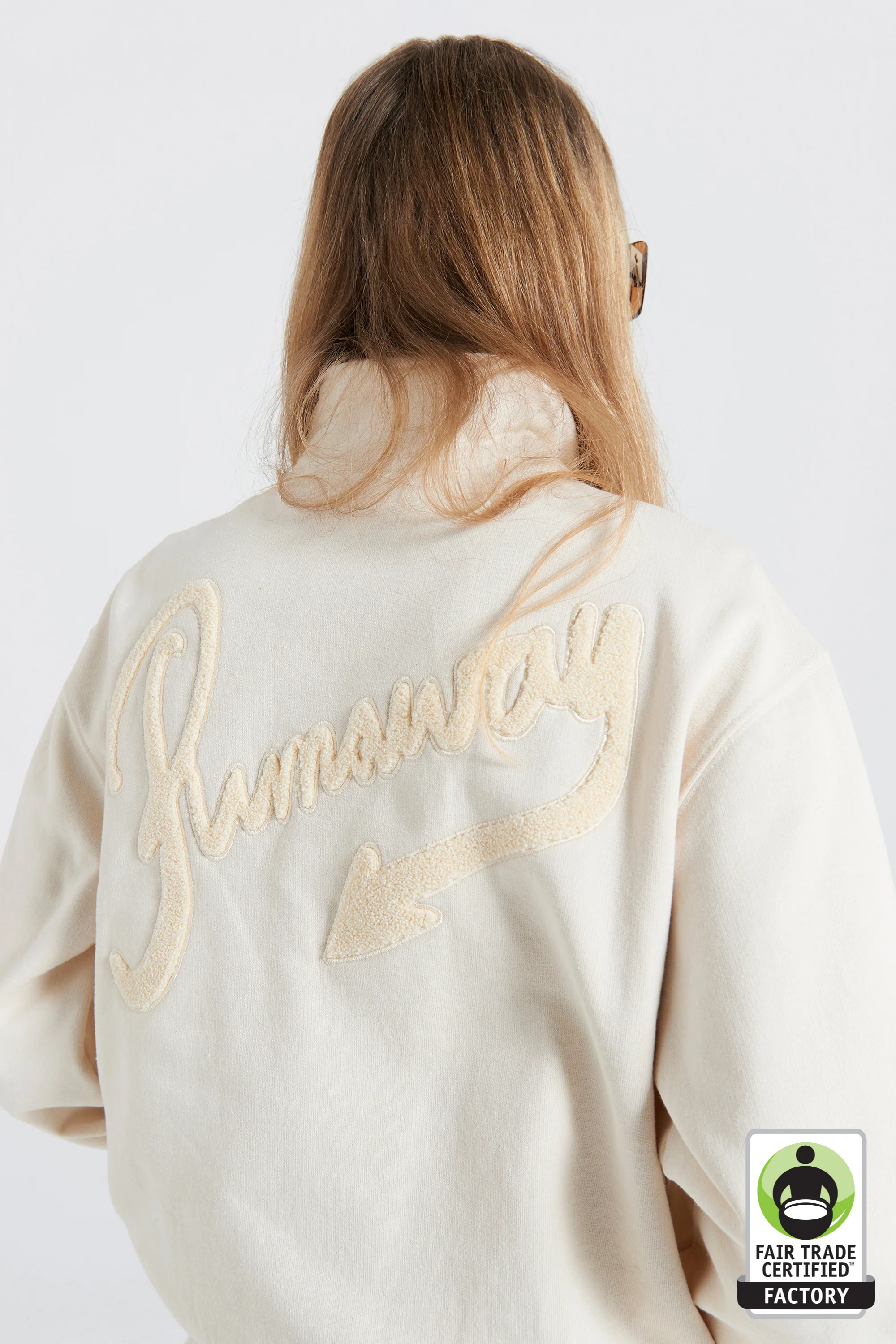 Runaway Scrawl Zip-Up Sweatshirt - Ecru