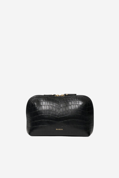 Tate Tech Pouch - Black Matte Croc