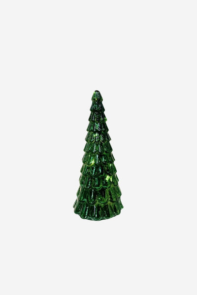 Frost Drop Glass Tree - Dark Green