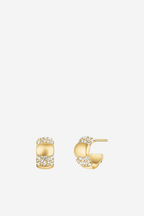 Striped Huggies Earrings - Gold