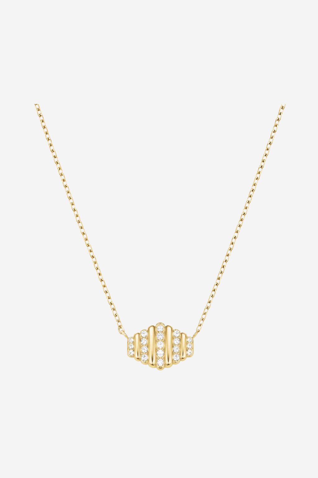 Striped Small Pendant Necklace - Gold