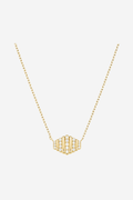 Striped Small Pendant Necklace - Gold