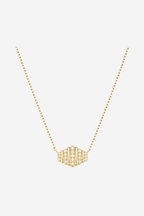 Striped Small Pendant Necklace - Gold