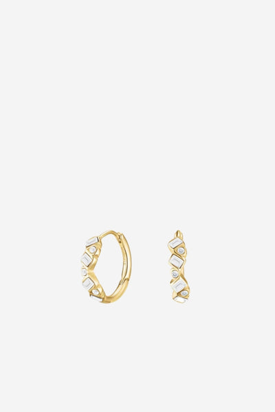 Playful Crystal Bag Hoops - Gold