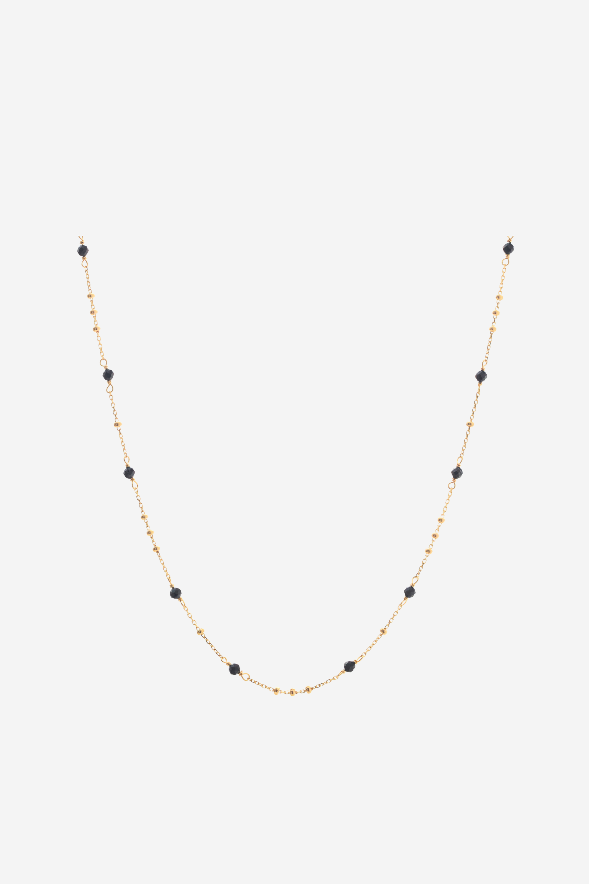 Dotty Necklace - Black Spinel/Gold