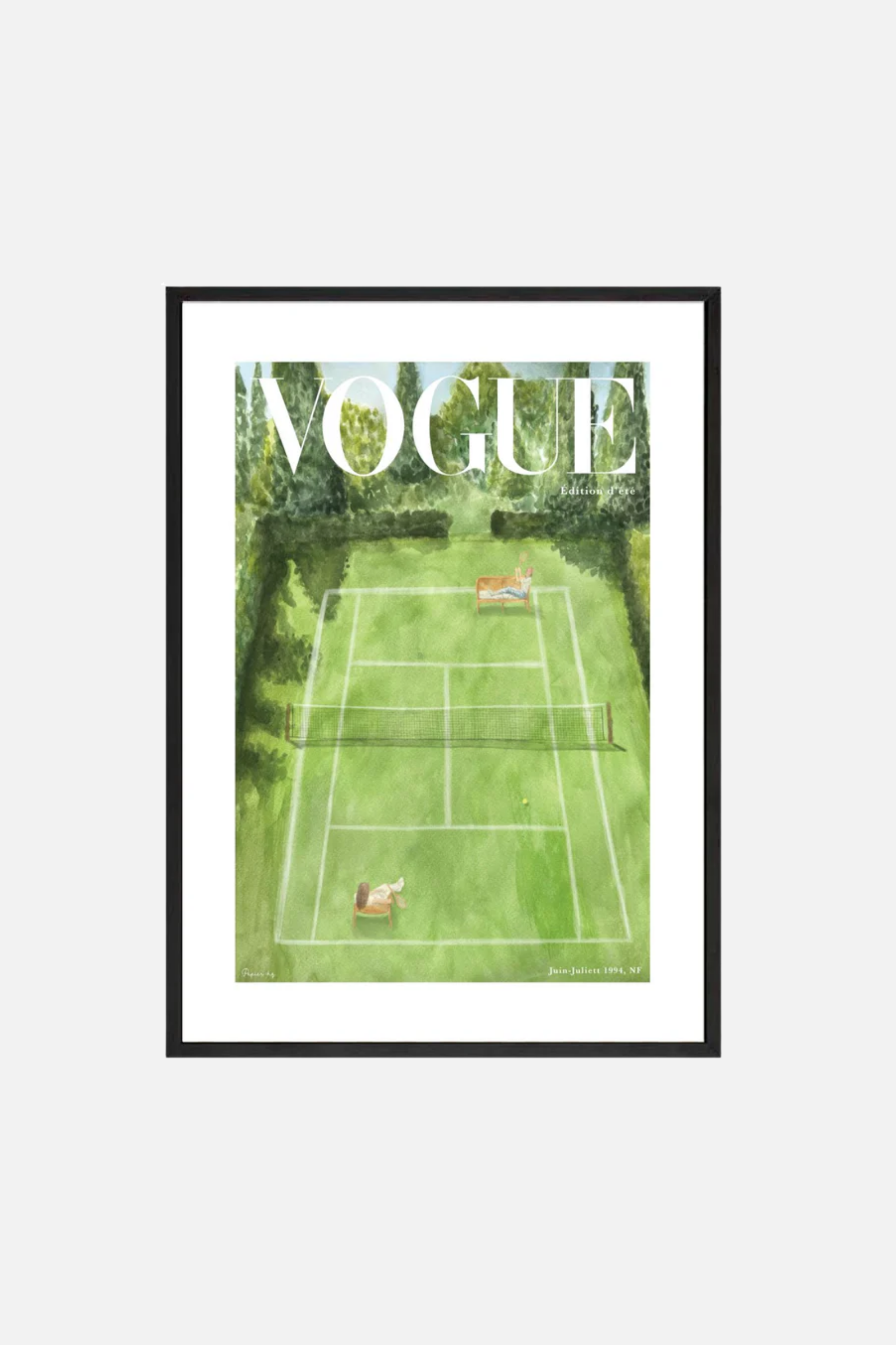 European Tennis Court Framed Print - A2