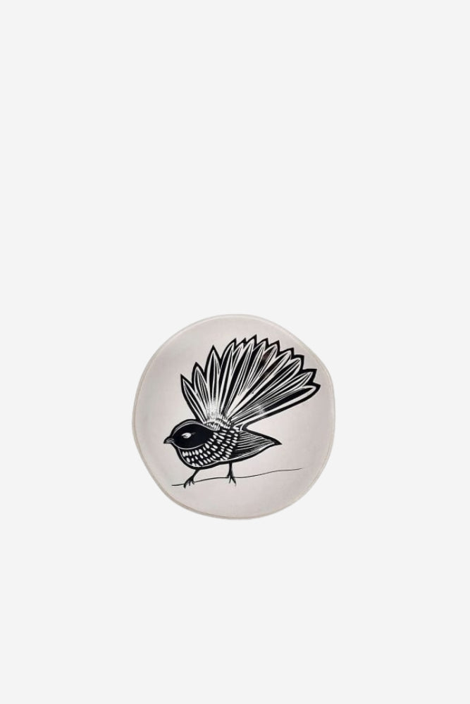 Piwakawaka Porcelain Bowl - Black on White