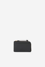 Leather Zip Cardholder - Black