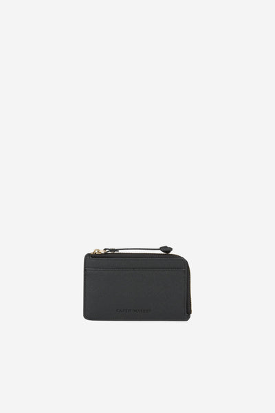 Leather Zip Cardholder - Black