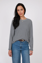 Uno Rib Longsleeve - Indigo Stripe