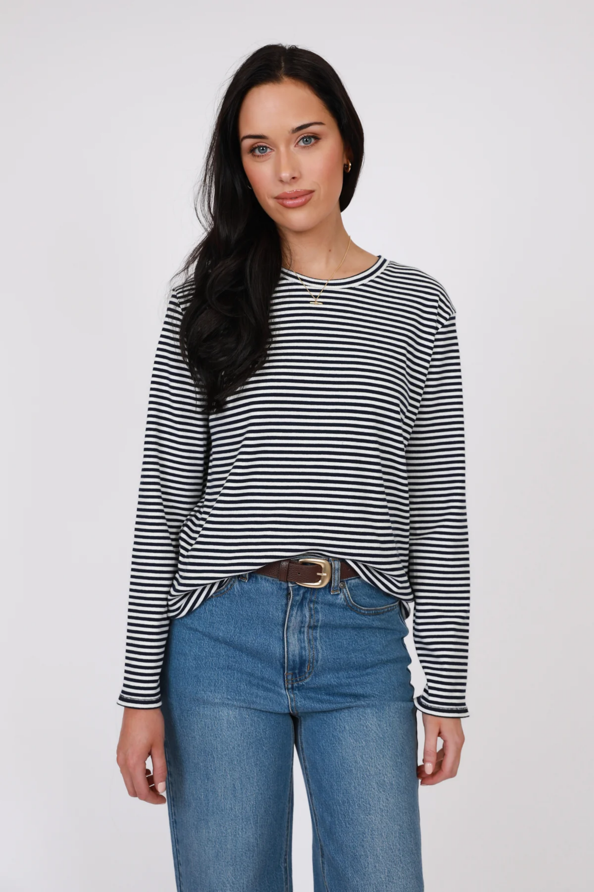 Uno Rib Longsleeve - Indigo Stripe