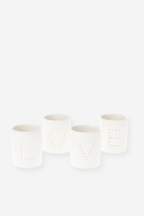 Love Tealight Candle Holders - Set of 4